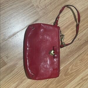 Coach Red Wristlet Bag